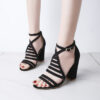 Stylish Chunky Heel Sandals with Buckle