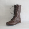Rustic Brown Leather Combat Boots