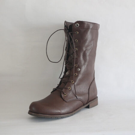 Rustic Brown Leather Combat Boots