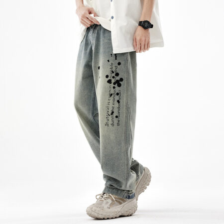 Men's Printed Straight Jeans