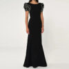 Round Neck Petal Evening Dress for women