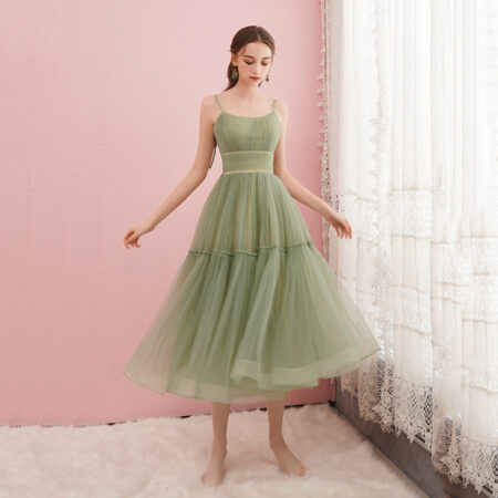 Fancy Sage Green Tulle Prom Dress