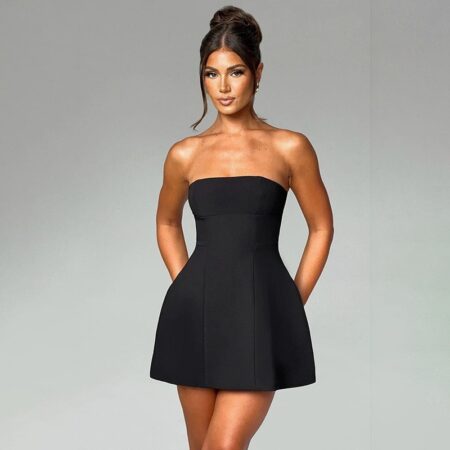 Women Mini Black Dress