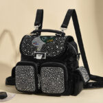 Shiny Rhinestone Multi-Pocket Backpack